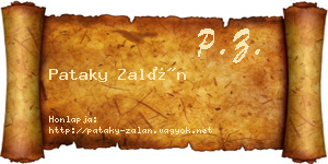 Pataky Zalán névjegykártya