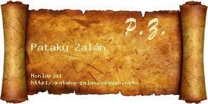 Pataky Zalán névjegykártya